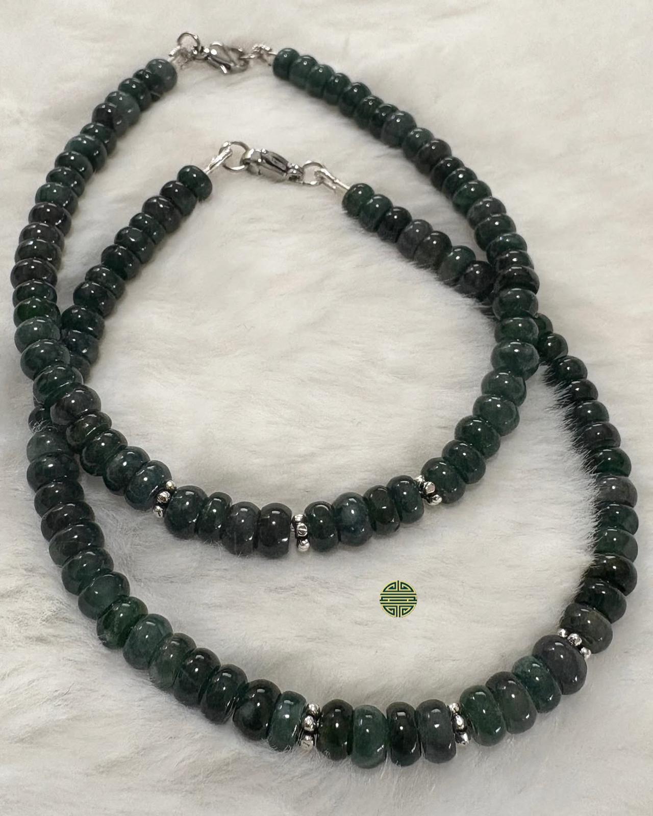 Men's Jade bracelet 3mm disc beads