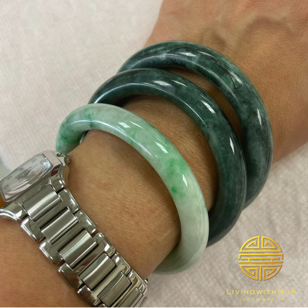 Jade bangle bracelets