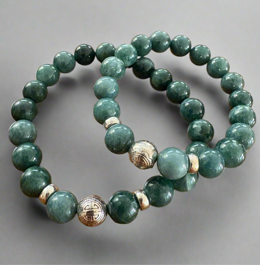 FU Jade bracelet 10mm beads ( Prosperity)