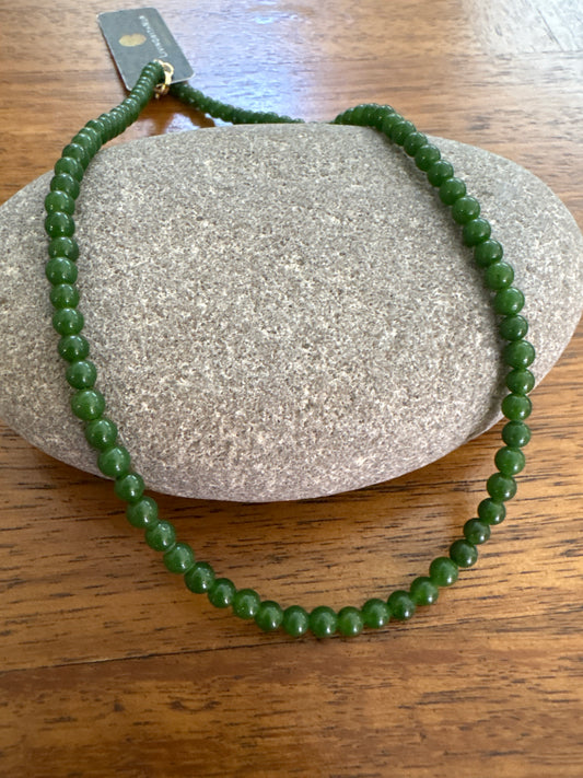 14" Jade choker necklace 4mm