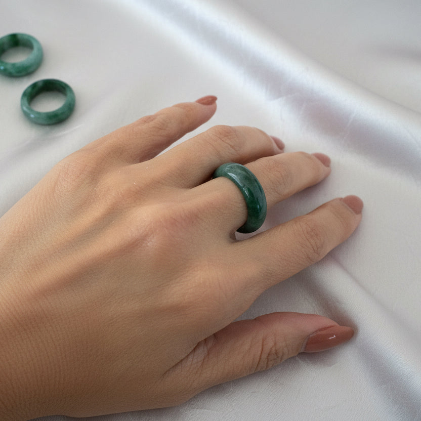 Burmese Jade band ring
